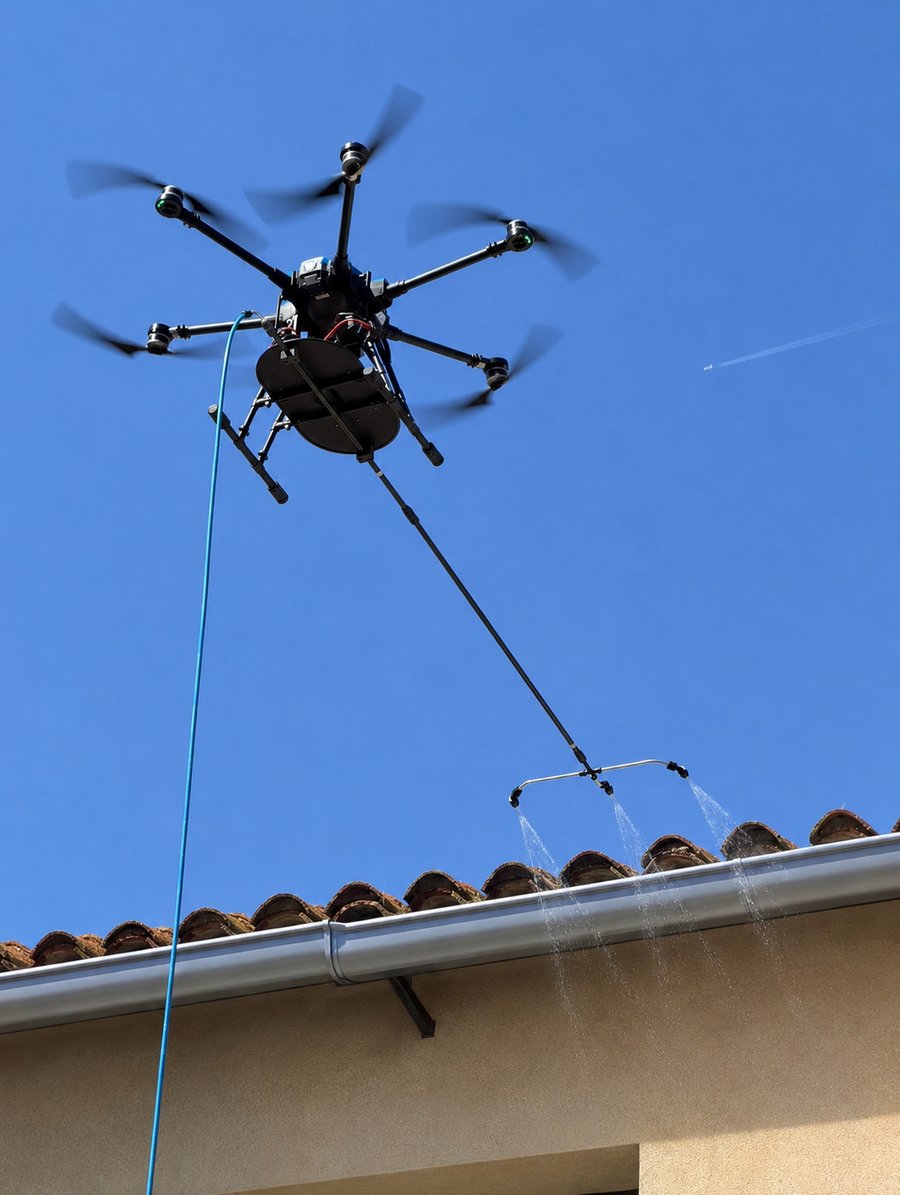 Intervention par drone en hauteur sans échafaudage - DroneSudXpert